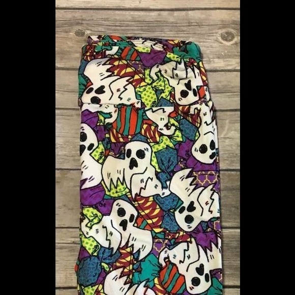 OS LuLaRoe Halloween Leggings Ghosts with Candy