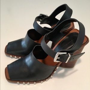 Zara Studded Leather Clog Sandal