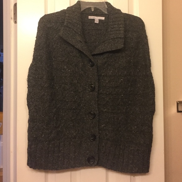 Gray knitted Poncho cape