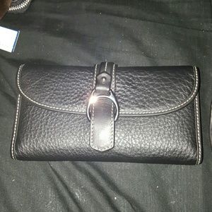 Dooney & Bourke Black Buckle Trifold Wallet