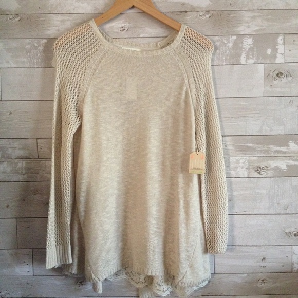 Taylor & Sage Sweaters - Crochet Cream Sweater