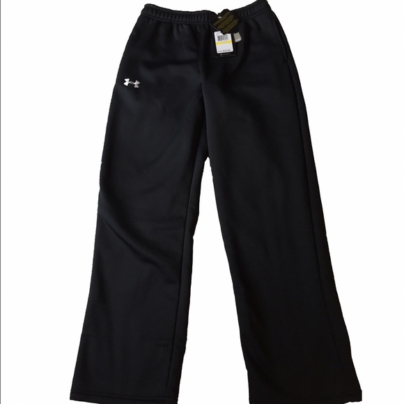 NWT Youth M Under Armor BLK Heavier Athletic Pants