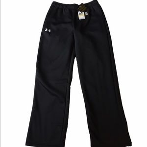 NWT Youth M Under Armor BLK Heavier Athletic Pants