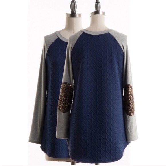 Quilted Top with Glitter Elbow Patches