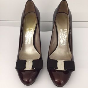 Salvatore Ferragamo patent leather wedges