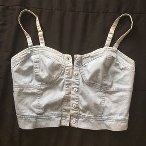 Jean, botton-up crop top