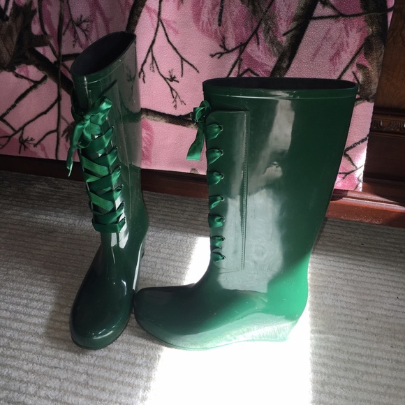 Women's Rain Boots 8 1/2 - Dirty Laundry (green)