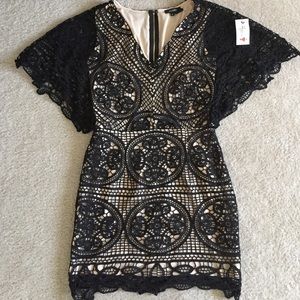 Black Lace Mini Dress from RedDress Boutique