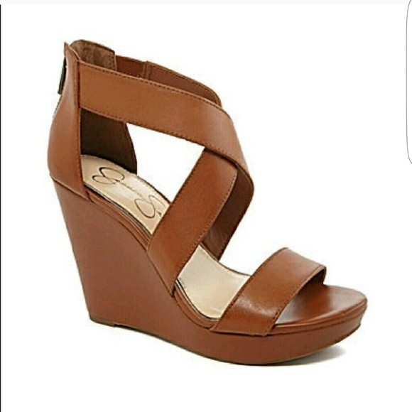 Jessica Simpson Cognac Wedges