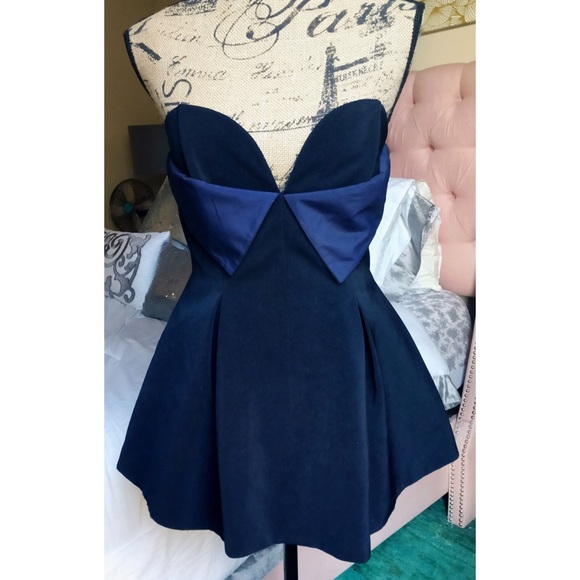 C/MEO Navy Strapless Sweetheart Neckline Bustier - Picture 2 of 4