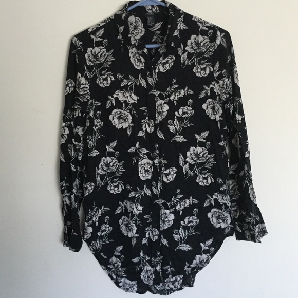 Forever 21 Floral Collared Shirt