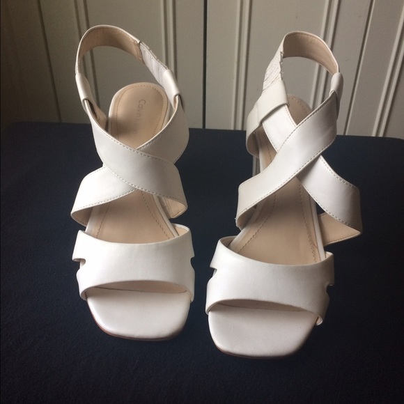 Calvin Klein white heeled sandals - Picture 2 of 3