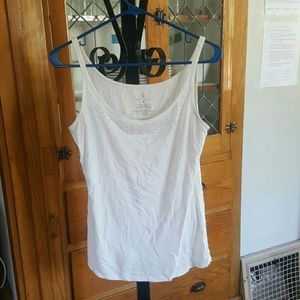New York and Co white beaded tank
