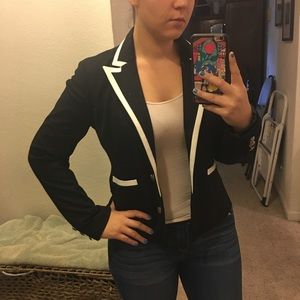 Soft black and white blazer