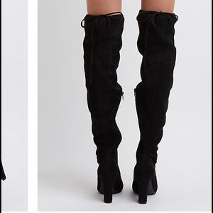 Black thigh high boots