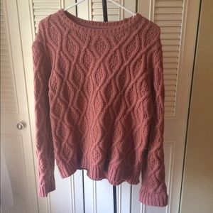 Coral colored pull over sweater