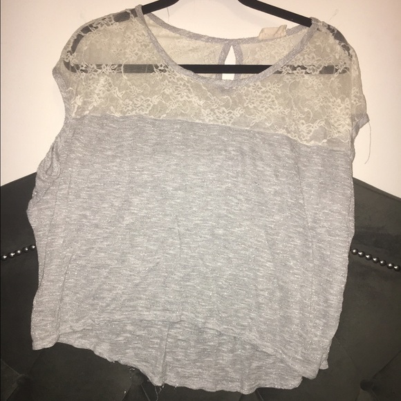 Silver Oversized Top