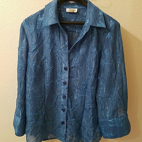 Coldwater Creek teal blouse