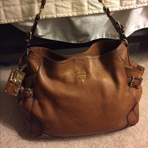 Gorgeous Vintage Caramel Colored Prada Bag