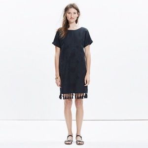 Madewell Embroidered Tassle Tee Dress