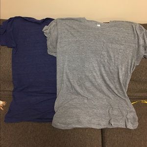 2 American Apparel T shirts with chest pocket