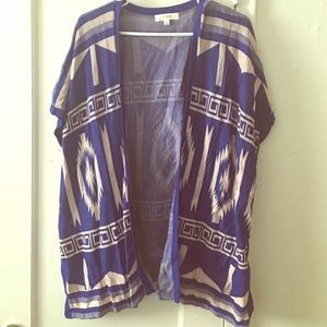 Blue Aztec Poncho