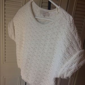 Cropped white sweater