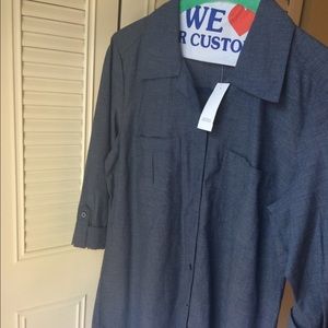 Blue blouse with tie