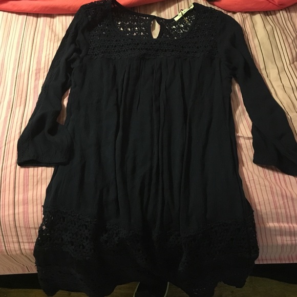 A navy blue dress