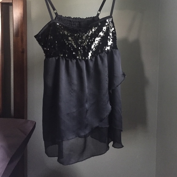 Black sequin tank