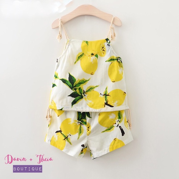 HP ๐ Lemon Print Matching Set for Girls - Picture 2 of 4
