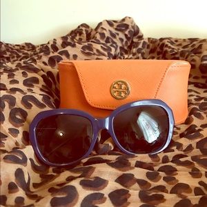 Authentic Tory Burch navy and tan sunglasses