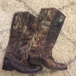 Frye Melissa distressed tall boots