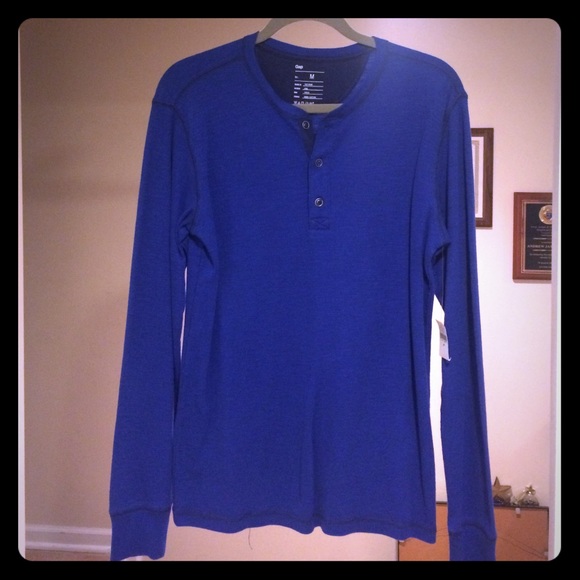 Blue Long sleeved shirt. 3 buttons - Picture 1 of 1