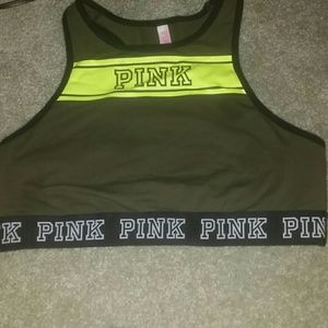 Pink sports bra