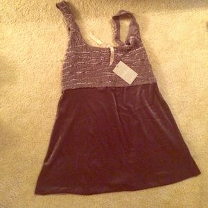 anthropologie purple velvet tank top