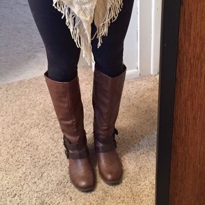 Brown riding boots