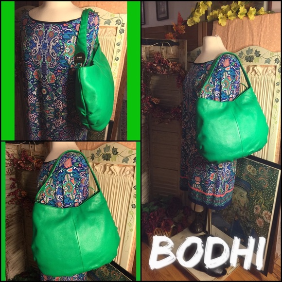 SALE🌷XL BODHI LIME LEATHER SHOULDER BAG w/SLEEPER