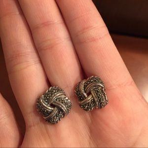 Marcasite knot earrings