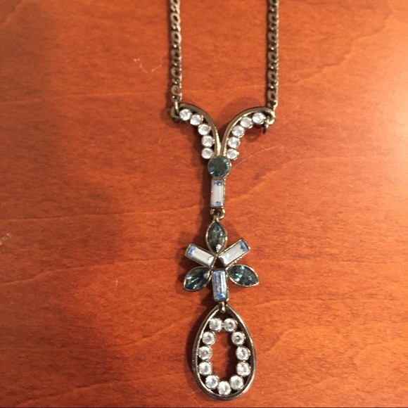 Unique blue gemstone pendant necklace