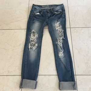 Machine Nouvelle Mode destroyed stone washed jeans
