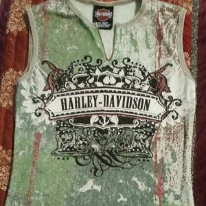 Harley Davidson Tank with Rhinestones