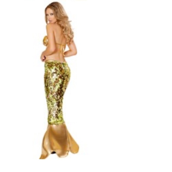 Sexy Sea Siren GOLD sequin mermaid 2 Pc costume