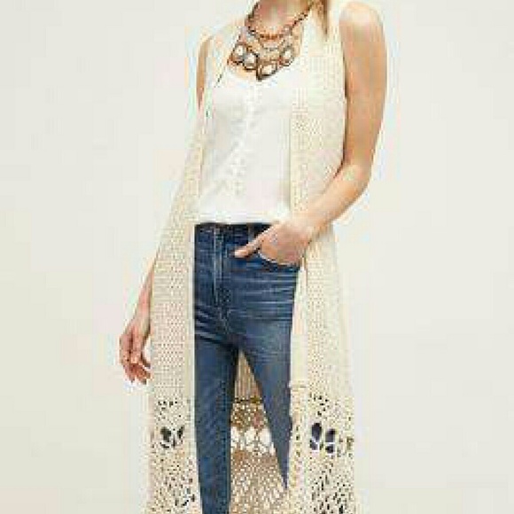 Anthro Crochet Garden Duster