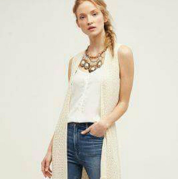 Anthro Crochet Garden Duster