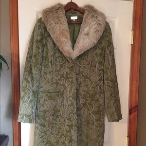 Vintage Carpet Bagger Coat L with Faux Fur Collar