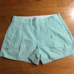 J. Crew mint seersucker shorts