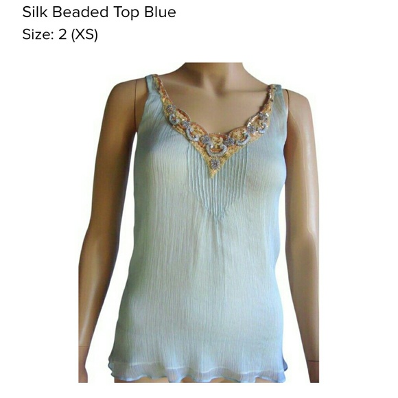 Rebecca Taylor Silk Beaded Top NWOT