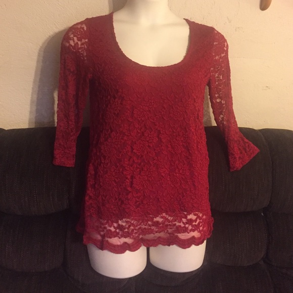 Red lace top