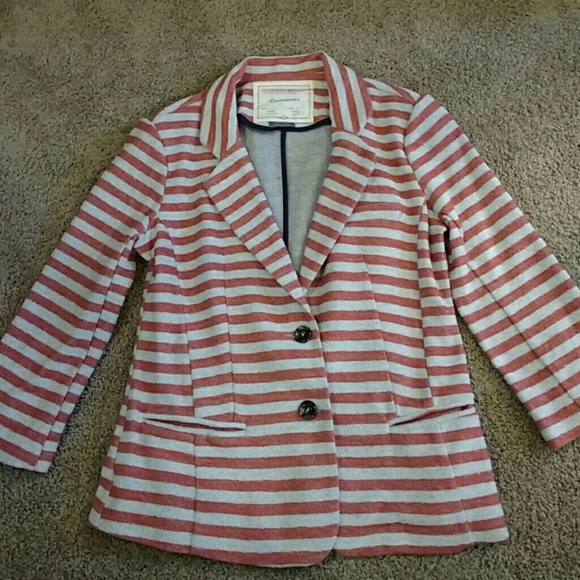 Anthropologie Striped Terry Blazer by Cartonnier